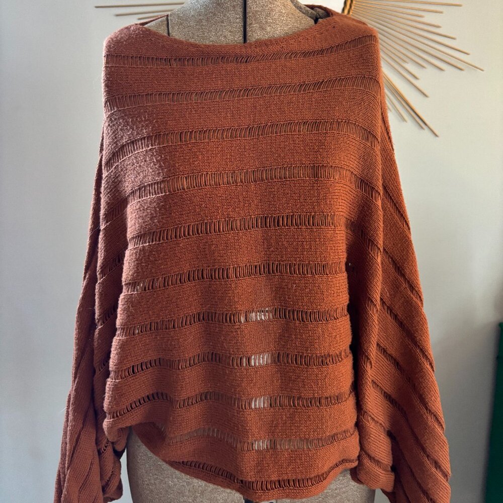 Rust Open Weave Sweater